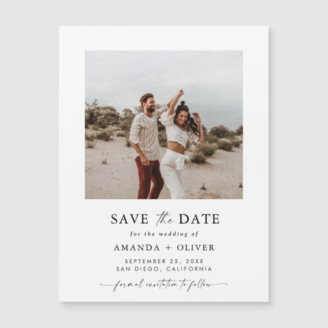 Photo Save the Date, Boho Minimalist Save the Date (Front)