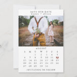 Photo Save The Date Calendar<br><div class="desc">This simple,   wedding save the date template features a clean,  modern design. Customize it with your information and make it uniquely yours!

To move the heart,  click personalize > scroll down > click "customize further".</div>