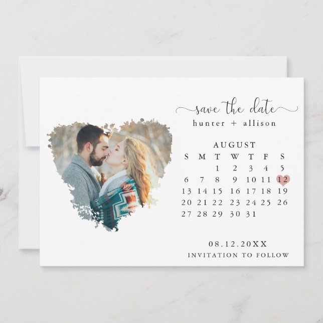 Photo Save The Date Calendar (Front)