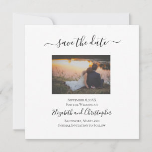 Photo Save The Date Card Elegant Formal Trendy