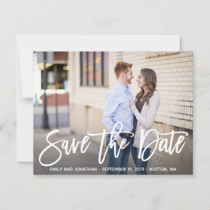 Photo Save the Date Card Horizontal, Modern Script