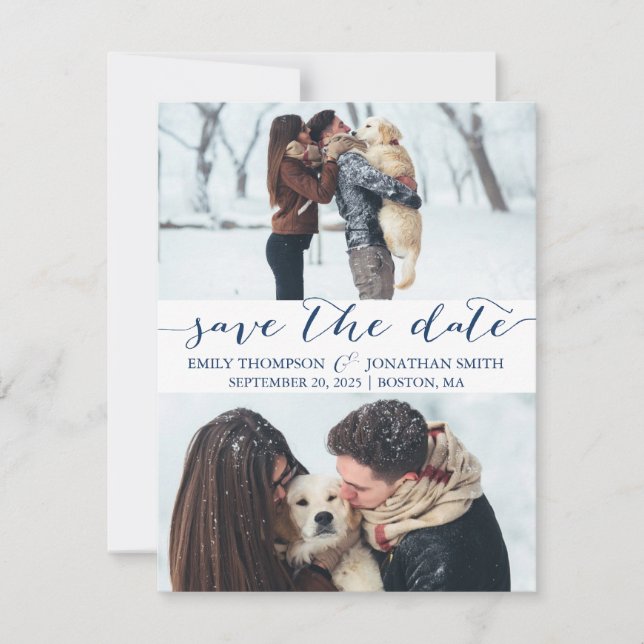 Photo Save the Date Card with Two Pictures (Front)
