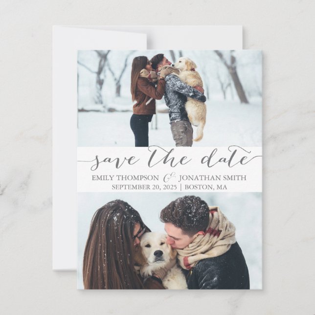 Photo Save the Date Card with Two Pictures (Front)