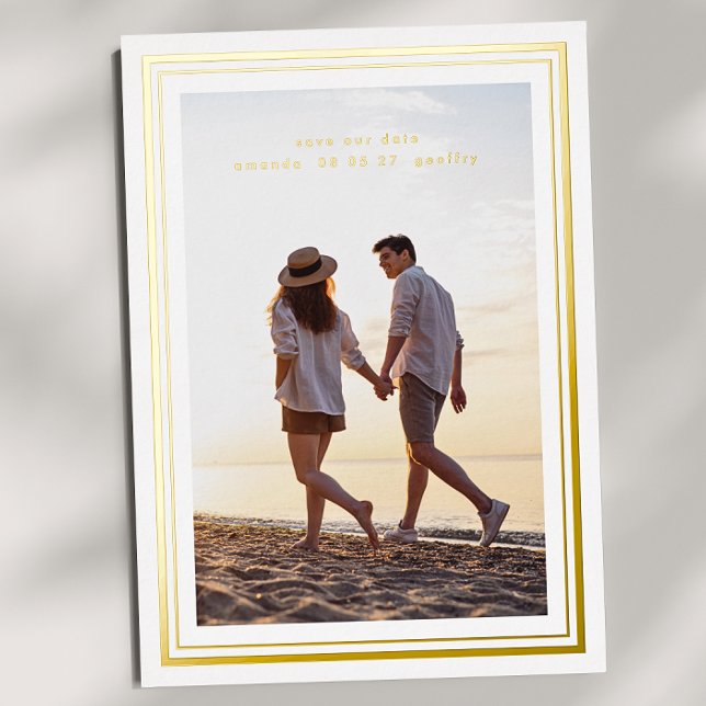 photo save the date minimal elegant frames gold (Creator Uploaded)