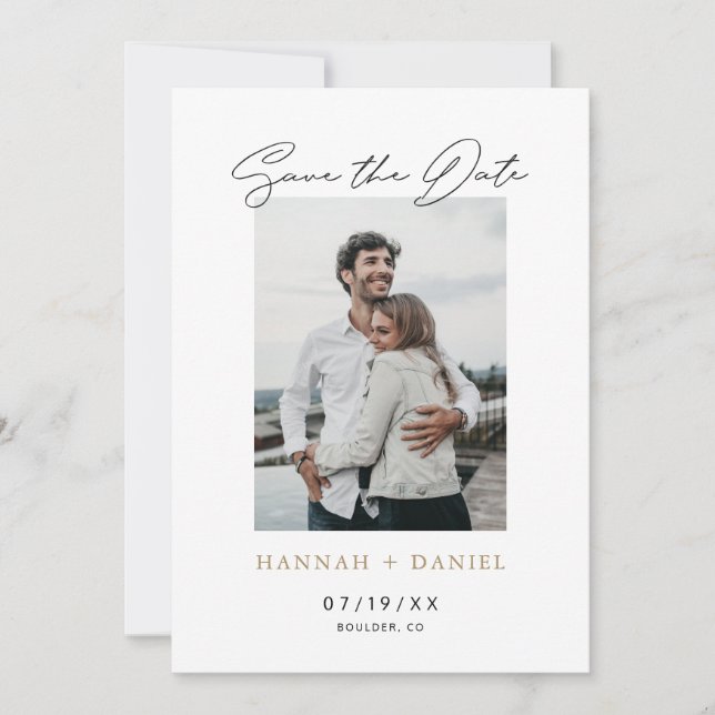 Photo Save the Date Modèle avec Gold (Devant)