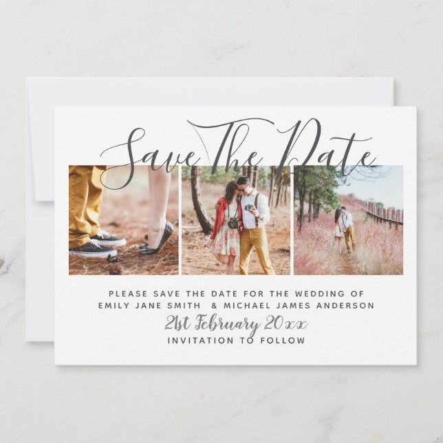 PHOTO SAVE THE DATE Modern Wedding Invitation (Front)