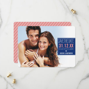 PHOTO SAVE THE DATE ombre bande angée marine corai