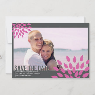 Photo Save the Date // Posh Petals // Fuchia Invitation