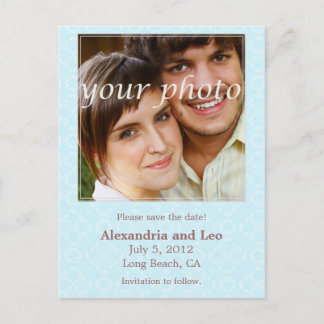 Photo Save the Date Postcard - aqua