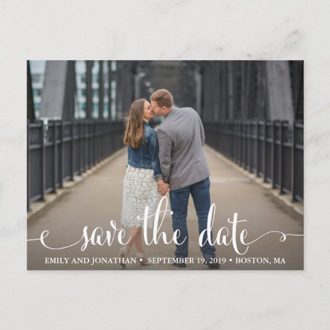 Photo Save The Date Postcard, Landscape Picture Postcard (Front)