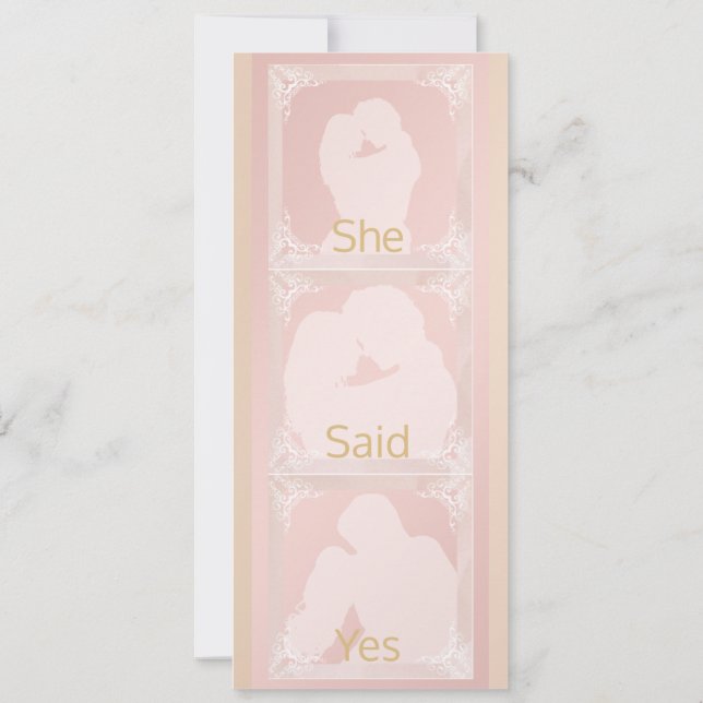 Photo Save the Date - She Said Yes Invitation (Back)