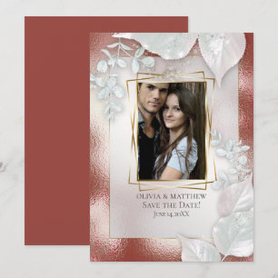 PHOTO SAVE THE DATE Terracotta Shimmer Invitation