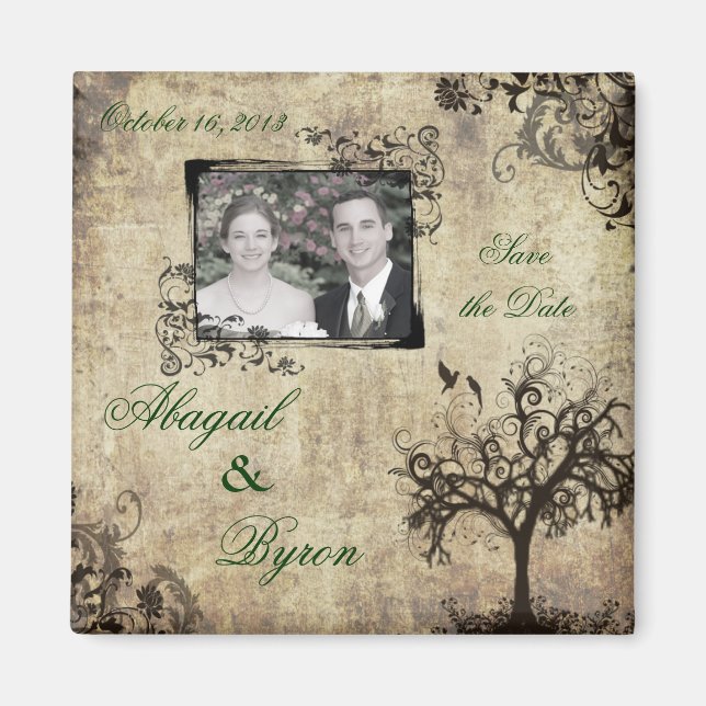 Photo Save the Date Wedding Magnet (Front)