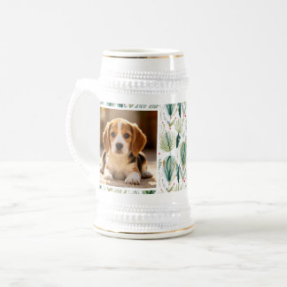 Photo Scandinavian Christmas Foliage Sage Green Beer Stein