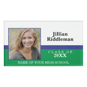Photo School Reunion - Green and White  Name Tag