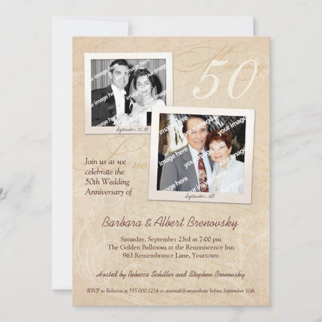 Photo Scrapbook Anniversary Party Invitation (Front)