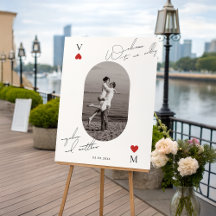 Photo & Script Casino Vegas Wedding Welcome Sign