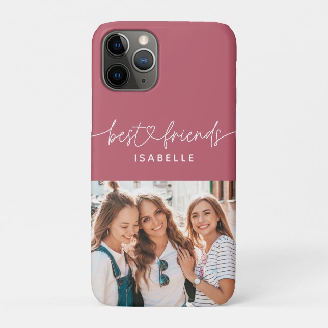 Photo script girly fun typography best friends Case-Mate iPhone case (Back)
