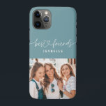 Photo script girly fun typography best friends iPhone 11 pro case<br><div class="desc">Photo script girly fun typography girly best friends design. Part of a modern collection.</div>