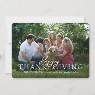 Photo Script Overlay Happy Thanksgiving  Holiday Card