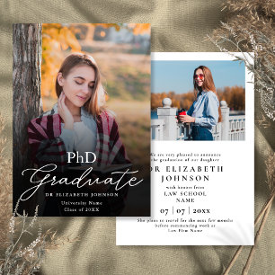 Photo Script PhD Degree Graduation Announcement