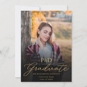 Photo Script PhD Degree Graduation Announcement