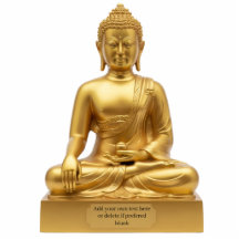 Gold Buddha Statue doing Bhumisparsha Mudra