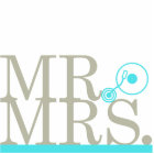 M. & Mme DJ Cake Topper Turquoise