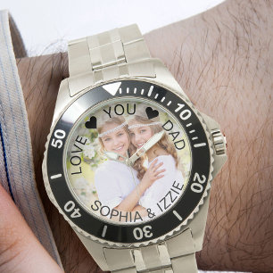 Photo Semi Transparent Border Personalized Dad Watch