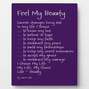 Photo Sentez ma beauté Cancer Inspiration Poème Plaque
