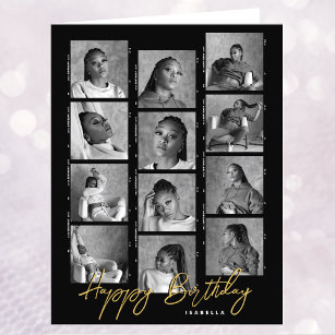 Photo Sequence Big Birthday Collage 8.5" x 11" Card