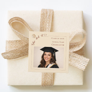 Photo She did it Champampagne Graduation Party DIY Favour Tags