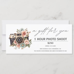 Photo shoot session voucher gift certificate 