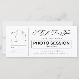 Photo shoot session voucher gift certificate 