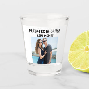 PHOTO SHOT GLASSES PARTNERS IN CRIME FUNNY