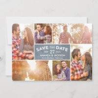 Photo Showcase Collage Save The Date Card