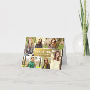 Photo Showcase Graduation Thank You Card - Gold