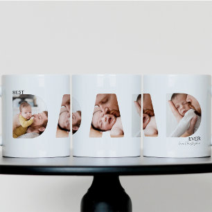 Photo Signée Minimaliste Meilleur Papa Mug Photo