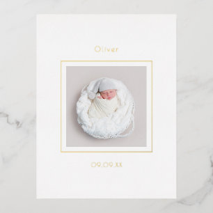 Photo simple Baby Boy Faire-part de naissance Foil