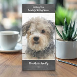 Photo - Simple chalkboard with script Christmas Holiday Card<br><div class="desc">Customize this with 1 vertical portrait photo,  your family name,  and the current year. Christmas Chalkboard background.</div>