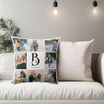 Photo Simple Chic Monogram Throw Pillow<br><div class="desc">Photo collage and monogram.</div>