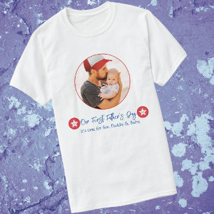 Photo Simple Cute Modern Daddy First Fathers Day T-Shirt