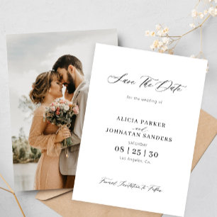 Photo simple elegant black and white wedding save the date