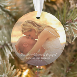 Photo simple et élégante Notre premier Noël engagé