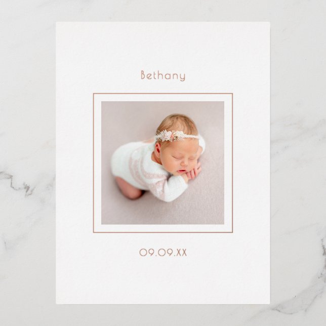 Photo simple Fille Faire-part de naissance (Recto)