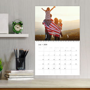 Photo Simple Minimalist Typography Lettering Style Calendar
