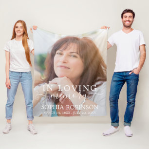 Photo Simple Modern Memorial Keepsake Fleece Blanket