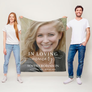 Photo Simple Modern Memorial Keepsake  Fleece Blanket