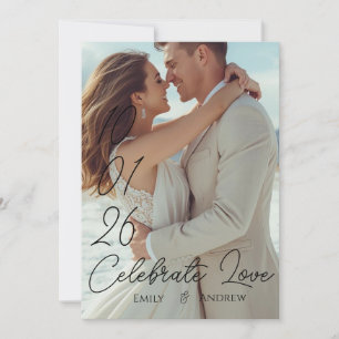 Photo Simple Modern winter Wedding card