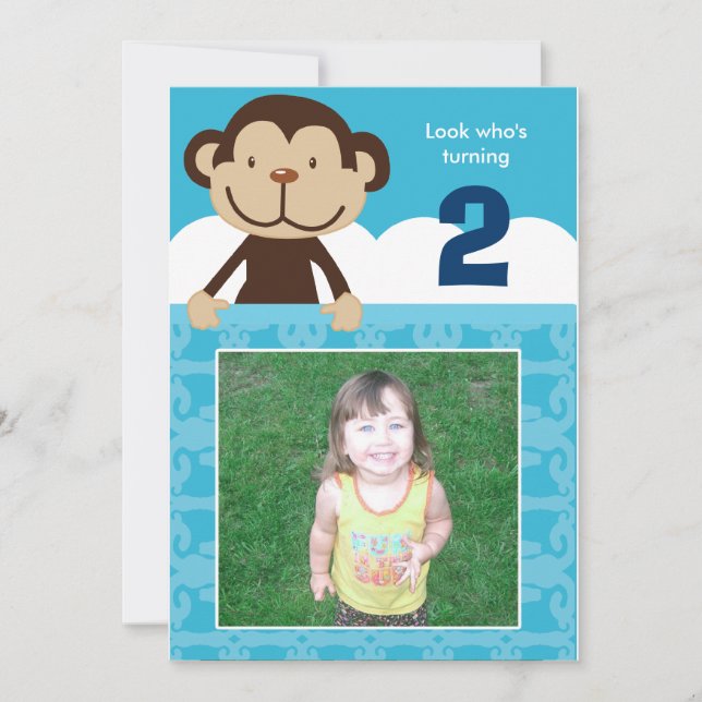 Photo Singe Anniversaire Invitation double face (Devant)